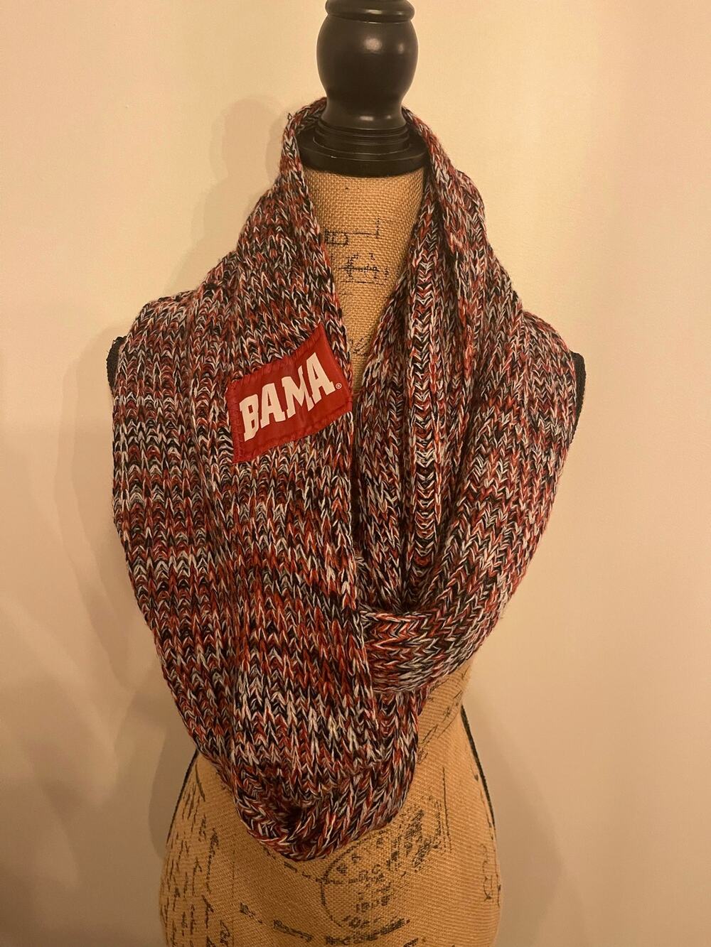 Alabama Crimson Tide Bama Roll Tide Infinity Scarf Knit